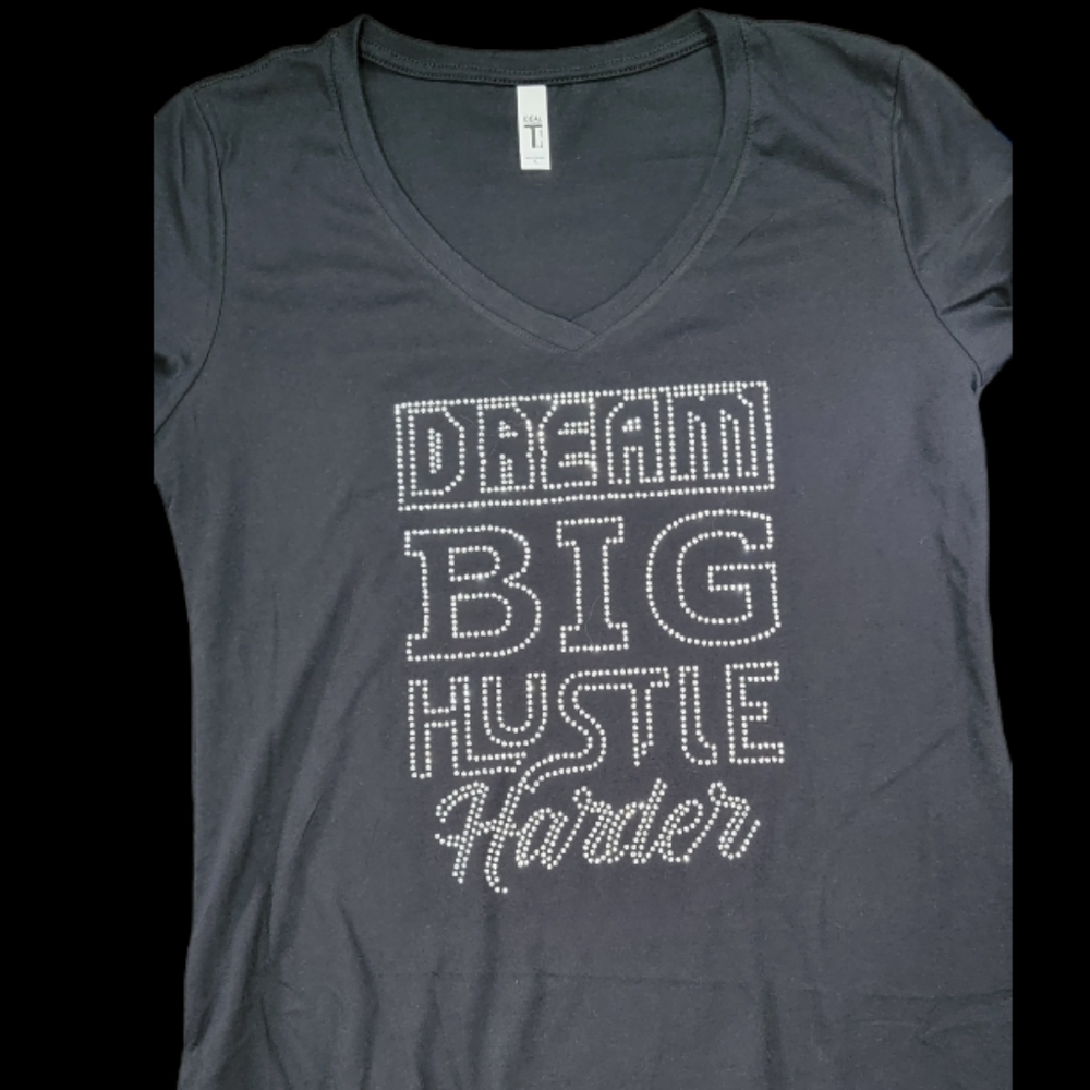 NWT Womans VNeck XLarge Hustle Harder T Shirt
